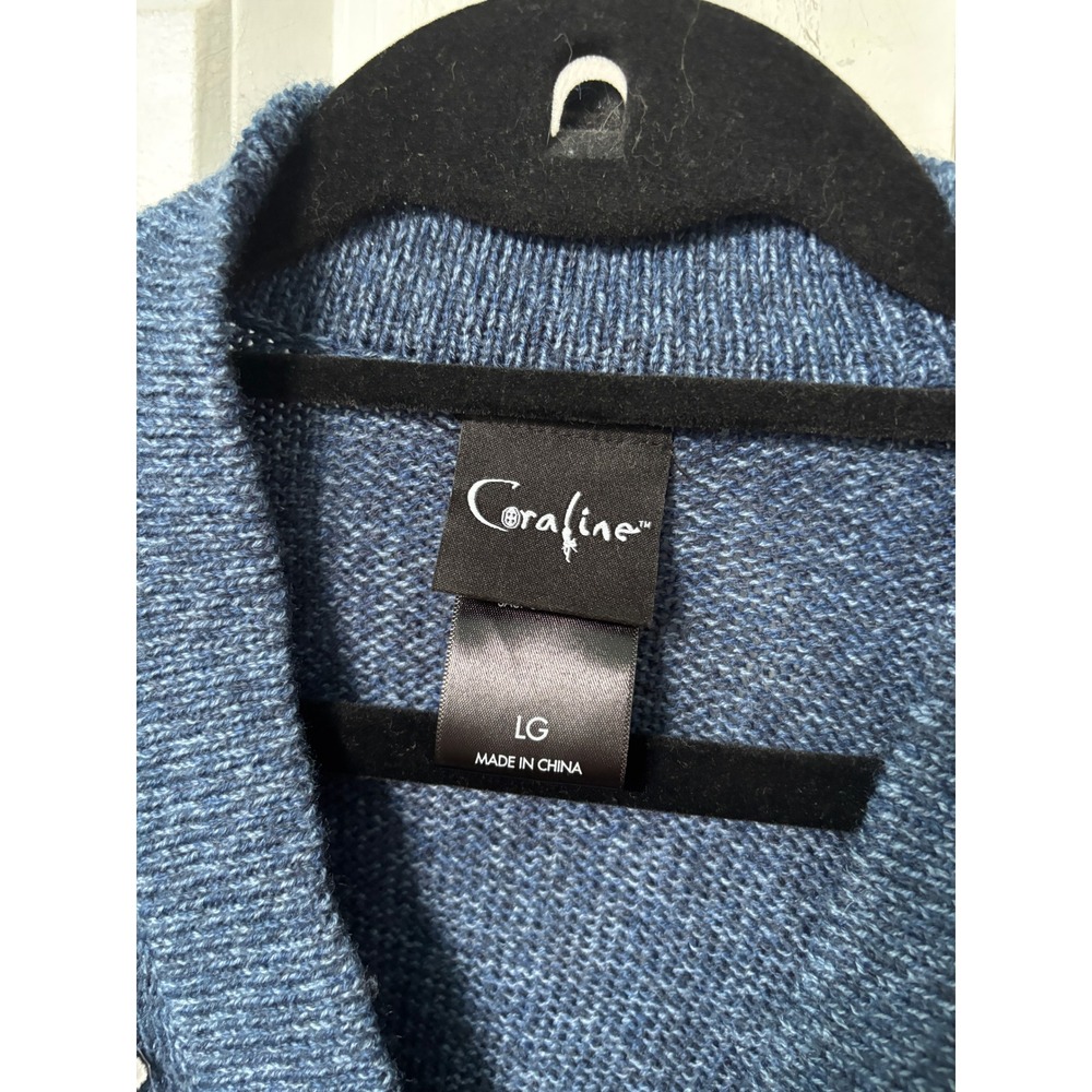 Coraline 15th Anniversary Hot Topic Star Patch Cardigan Blue Marl Large - Picture 4 of 7